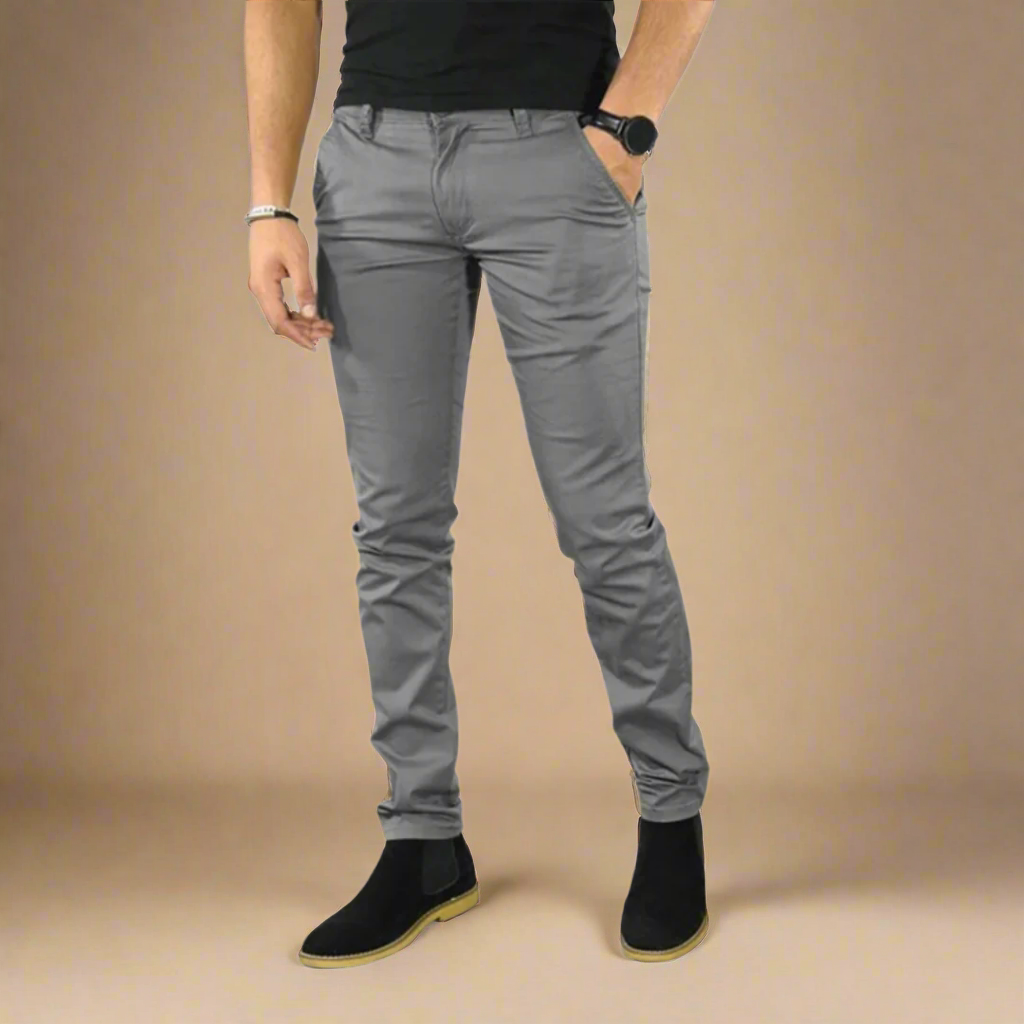 Men's Business Casual Stretch Chinos with Modern Slim Fit Design