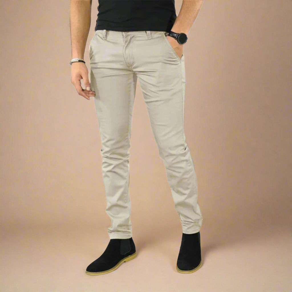Men's Business Casual Stretch Chinos with Modern Slim Fit Design