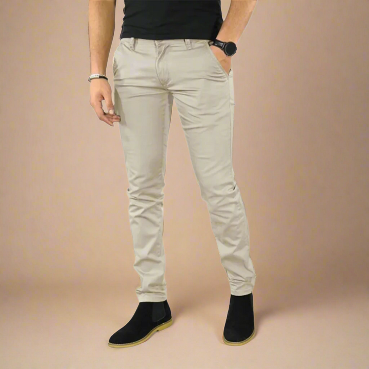 Men's Business Casual Stretch Chinos with Modern Slim Fit Design