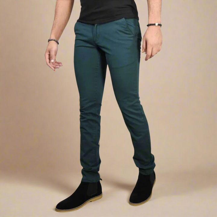 Men's Business Casual Stretch Chinos with Modern Slim Fit Design