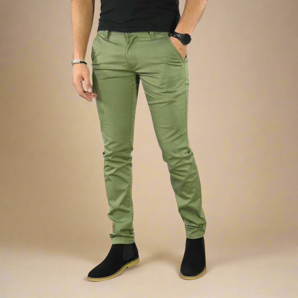 Men's Business Casual Stretch Chinos with Modern Slim Fit Design
