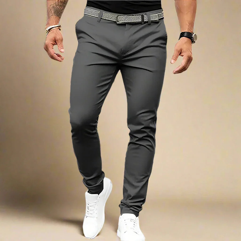 Trousers | Trendy casual chic smart trousers with stretch for men | Slim fit