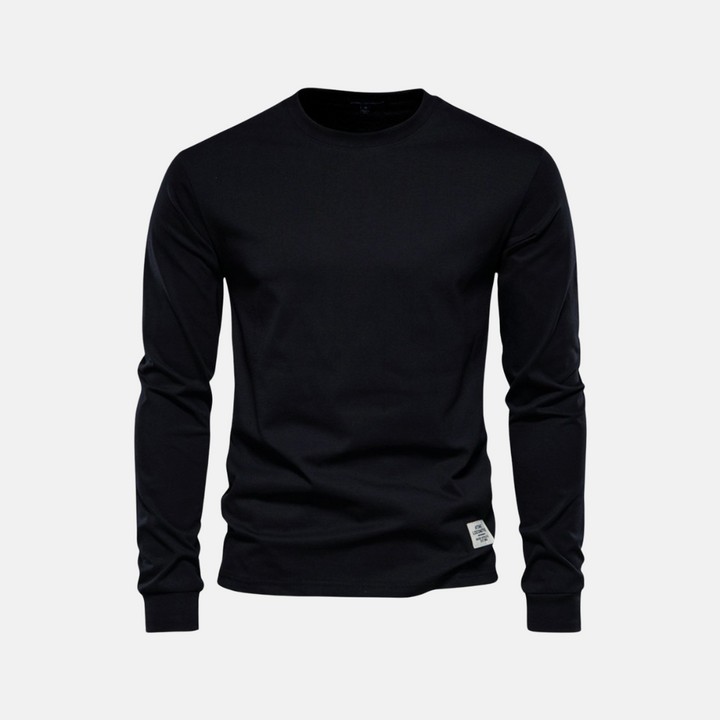 Men's Long Sleeve Cotton T-Shirt – Casual Autumn Crew Neck Top
