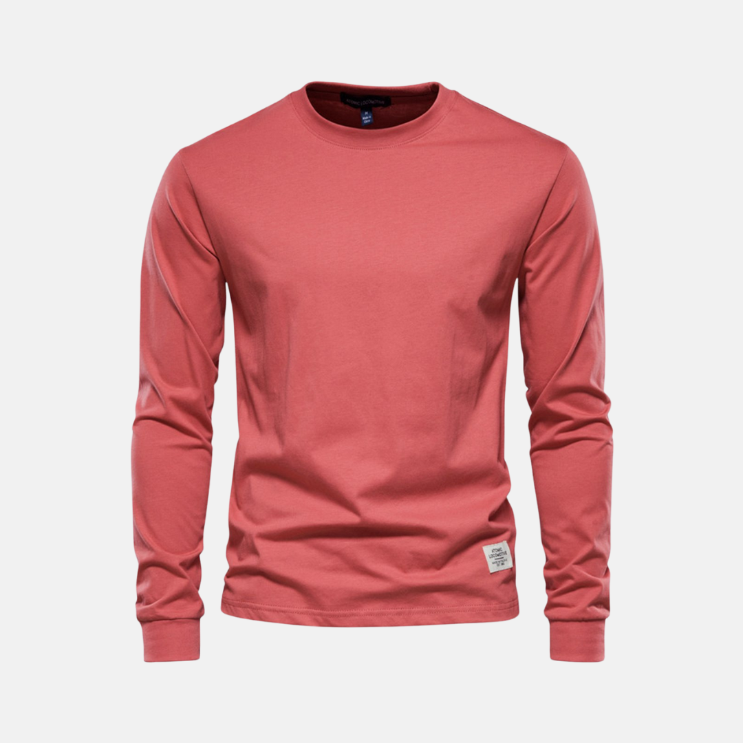 Men's Long Sleeve Cotton T-Shirt – Casual Autumn Crew Neck Top