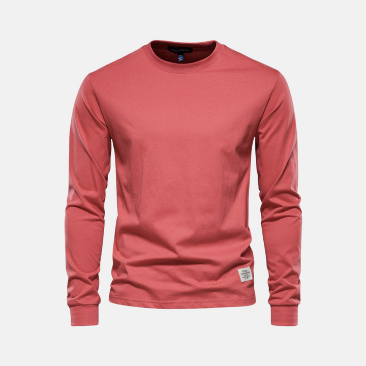 Men's Long Sleeve Cotton T-Shirt – Casual Autumn Crew Neck Top