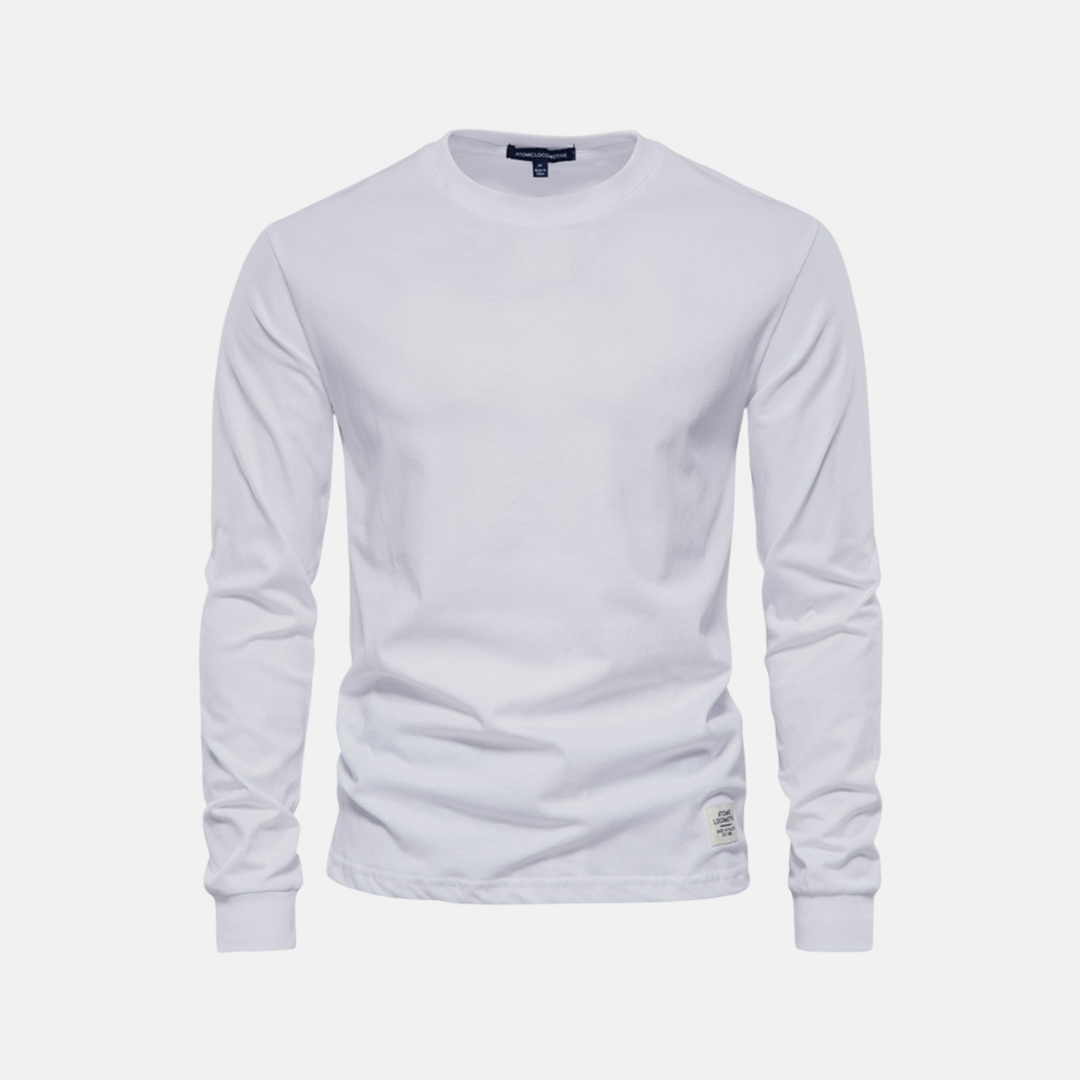 Men's Long Sleeve Cotton T-Shirt – Casual Autumn Crew Neck Top