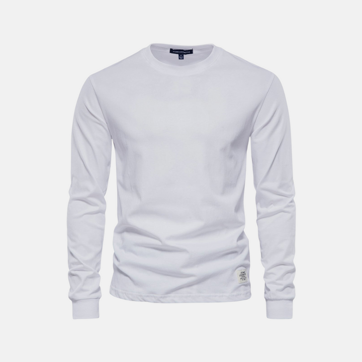 Men's Long Sleeve Cotton T-Shirt – Casual Autumn Crew Neck Top