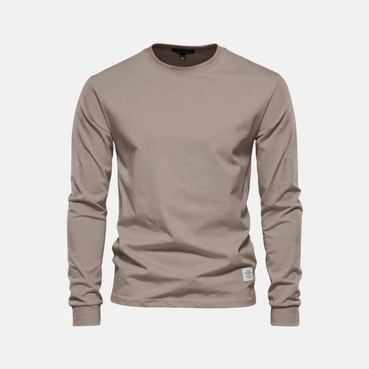 Men's Long Sleeve Cotton T-Shirt – Casual Autumn Crew Neck Top