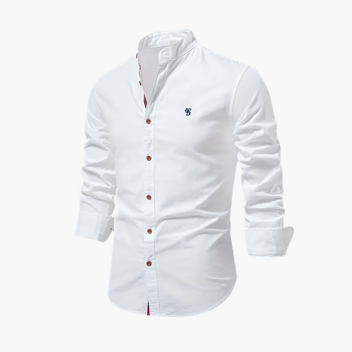 Men's Grandad Collar Shirt – Long Sleeve Casual Shirt for Autumn Style