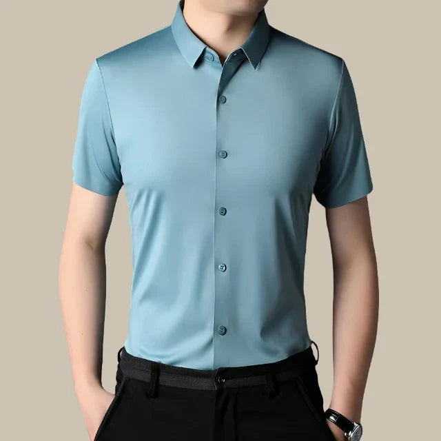 Valenzo Shirt | Premium Shiny short-sleeve men's shirt