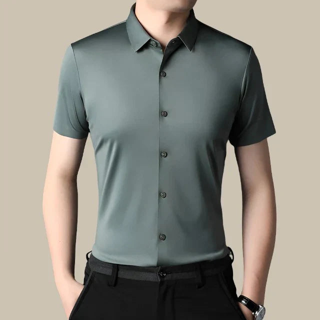 Valenzo Shirt | Premium Shiny short-sleeve men's shirt