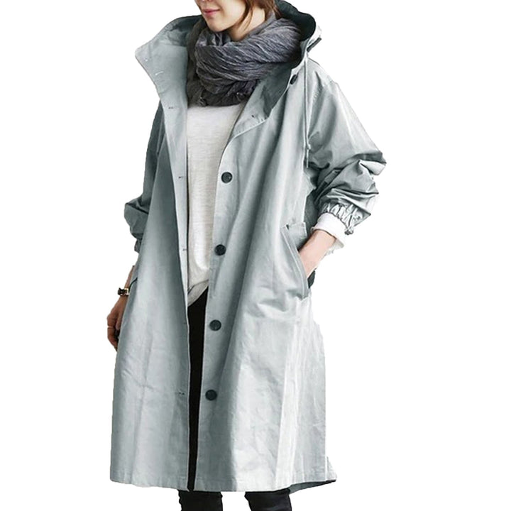 Waterproof Hooded Trench Coat for Women - for Autumn Winter