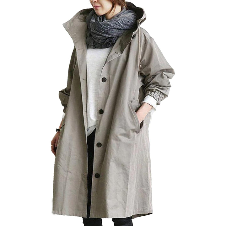 Waterproof Hooded Trench Coat for Women - for Autumn Winter