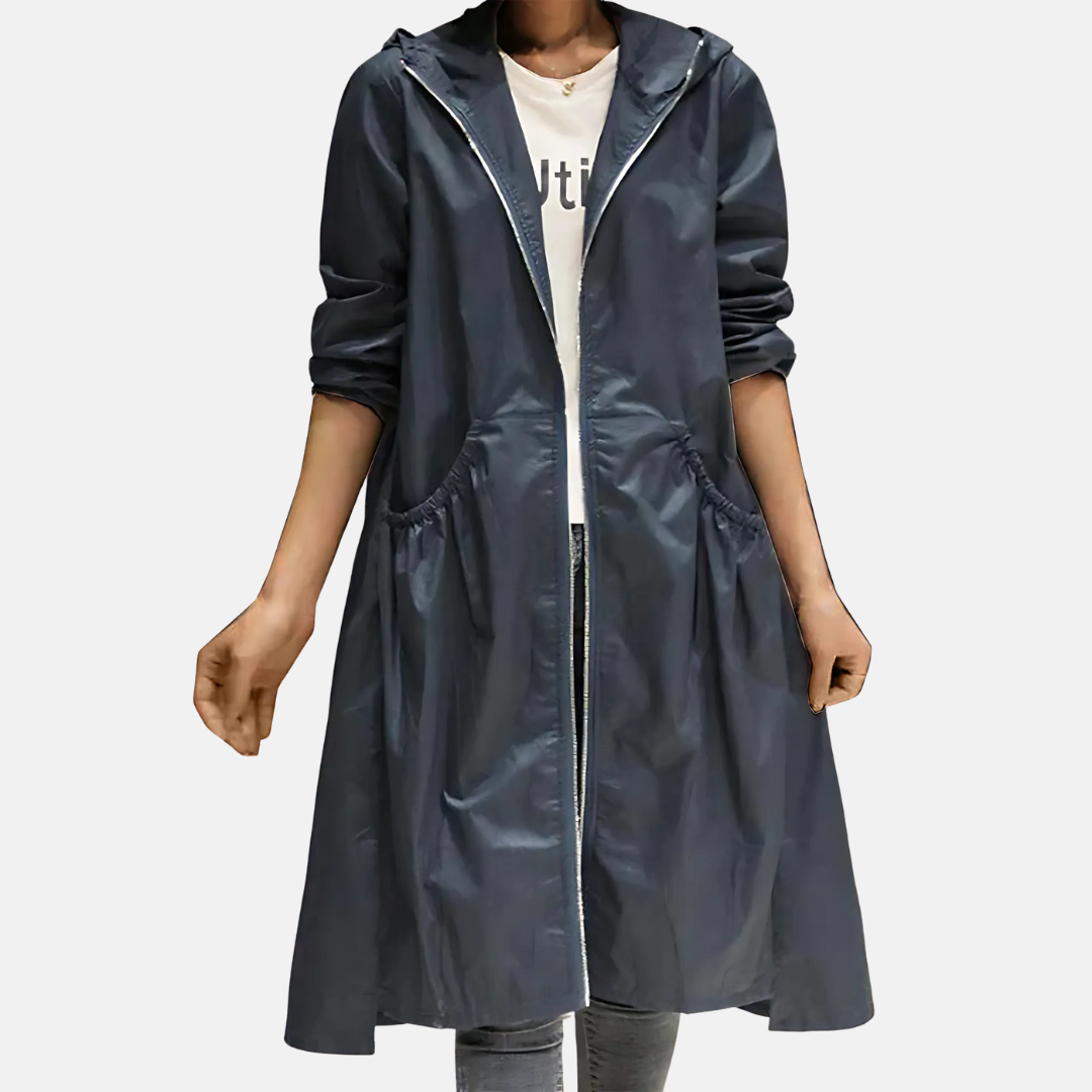 Women's Hooded Lightweight Raincoat Parka