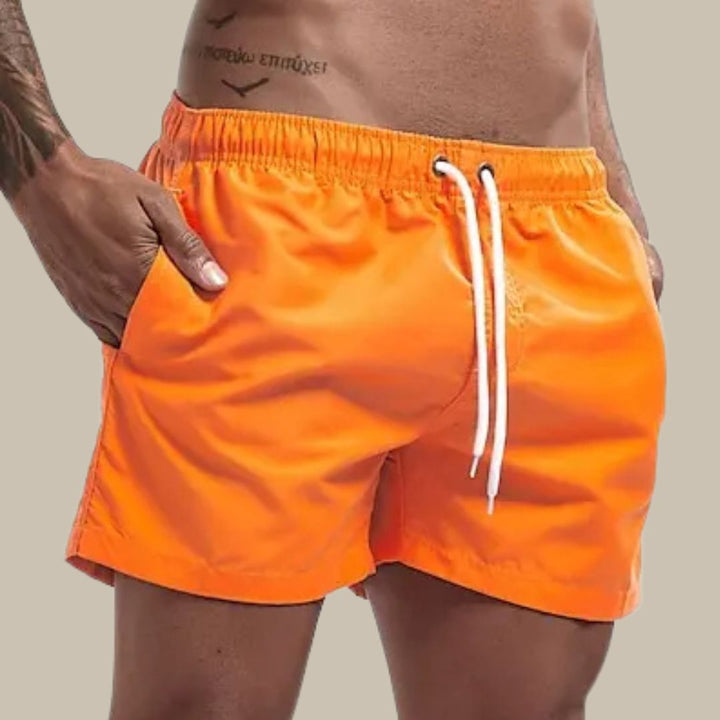 Men's Premium Classic Quick-Dry Mid-Length Swim Shorts with Drawstring