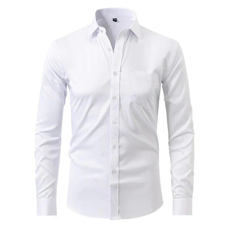 Men's Business Casual Stretch Long Sleeve Shirt