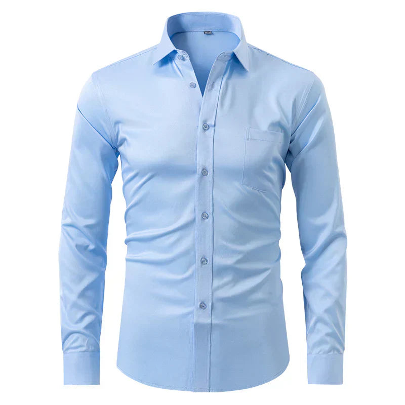 Men's Business Casual Stretch Long Sleeve Shirt