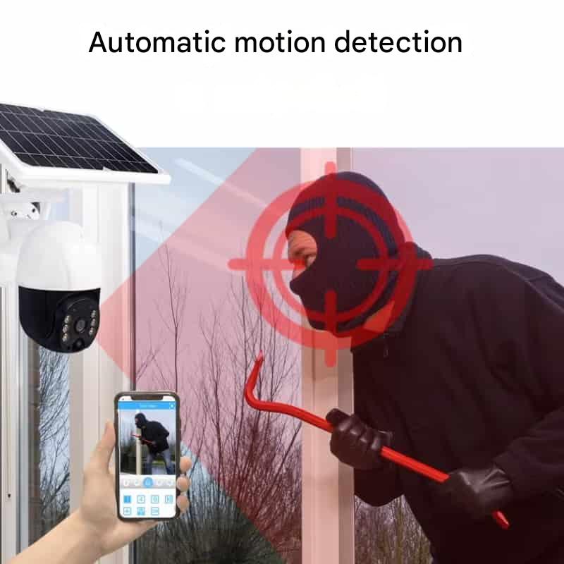 DualGuard 4K Wireless Security Camera with Solar Panel - 4K Ultra HD, 10x Zoom, 360° View, Night Vision, Two-Way Audio, IP66 Weatherproof