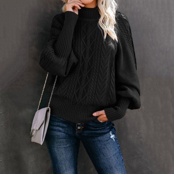 Cozy Motif Turtleneck Sweater - Perfect for Fall & Winter Style