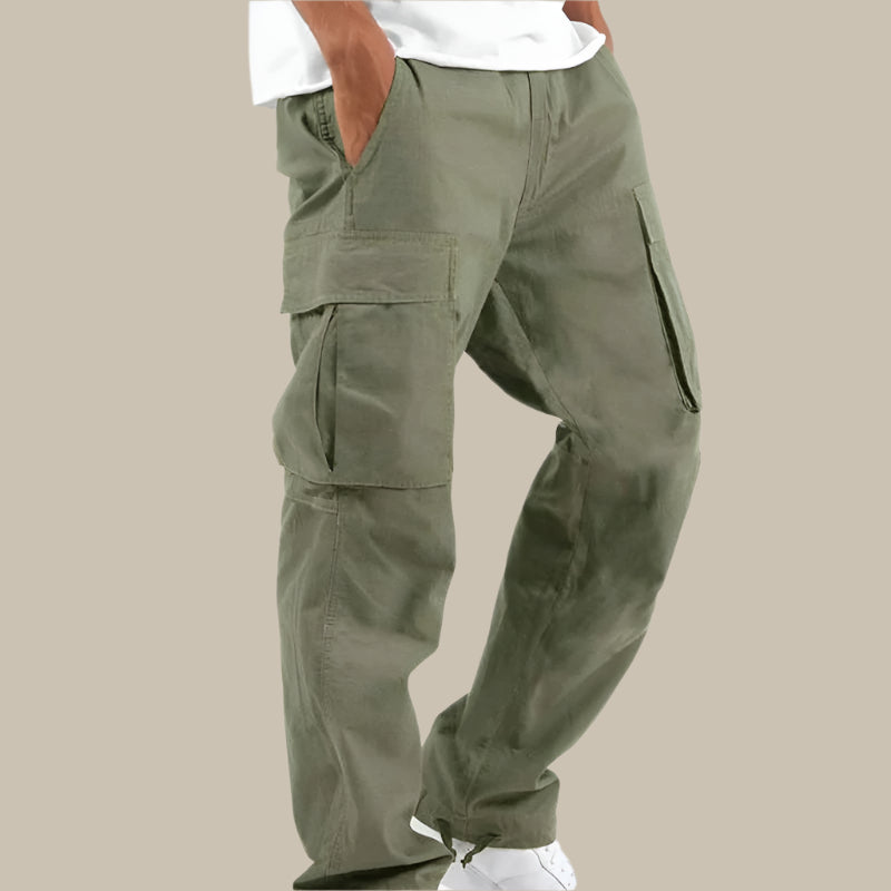 Men's Cargo Pants - Flexible Stretch Regular Fit Trousers