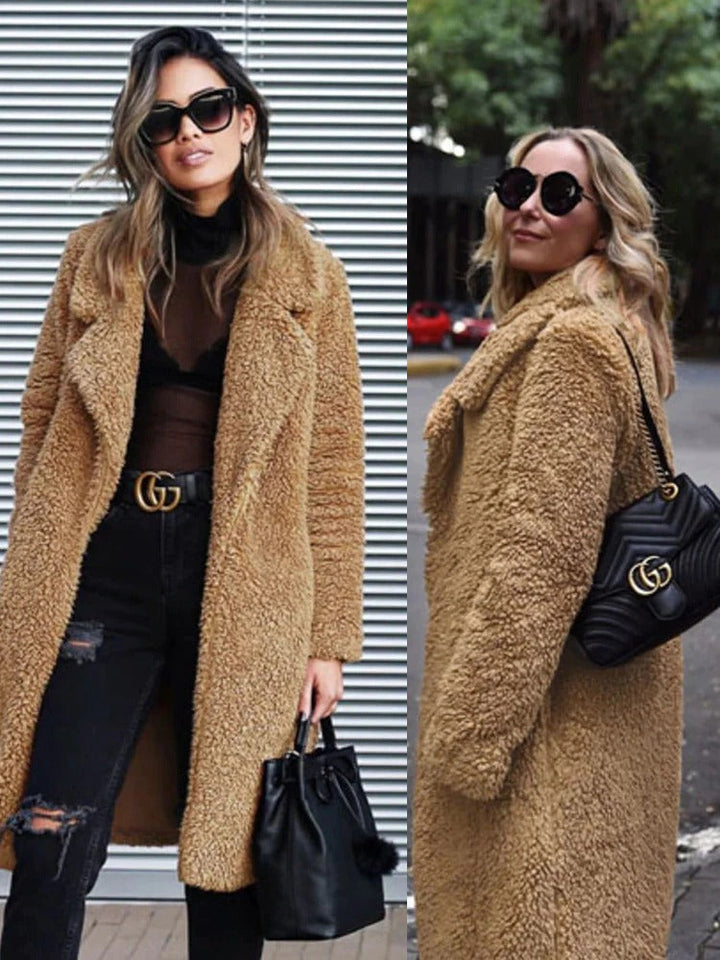 Luxury Teddy Fleece Coat for Women - Cozy & Warm Long Winter Jacket