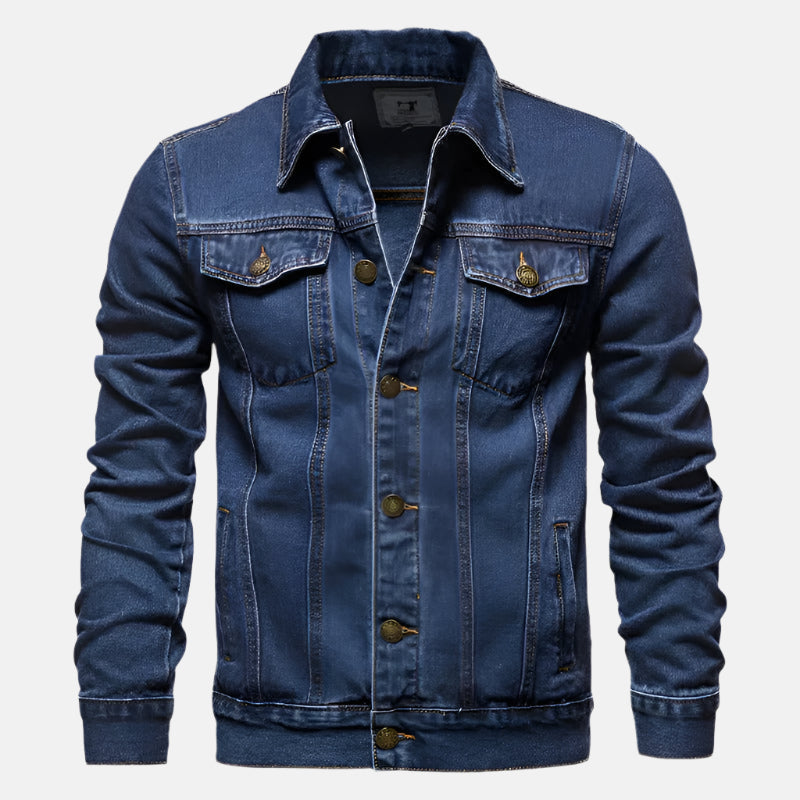 Men's Classic Mid-season Denim Jacket with button closure