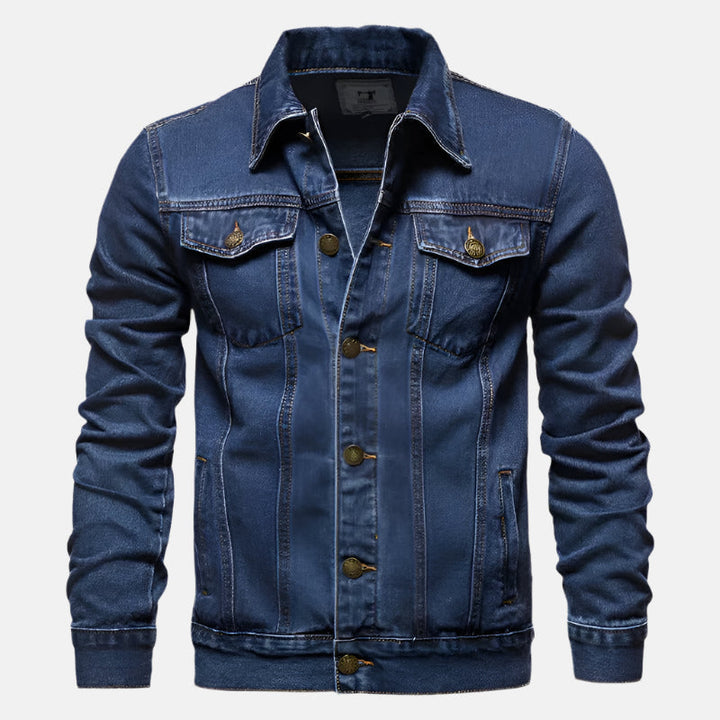 Men's Classic Mid-season Denim Jacket with button closure