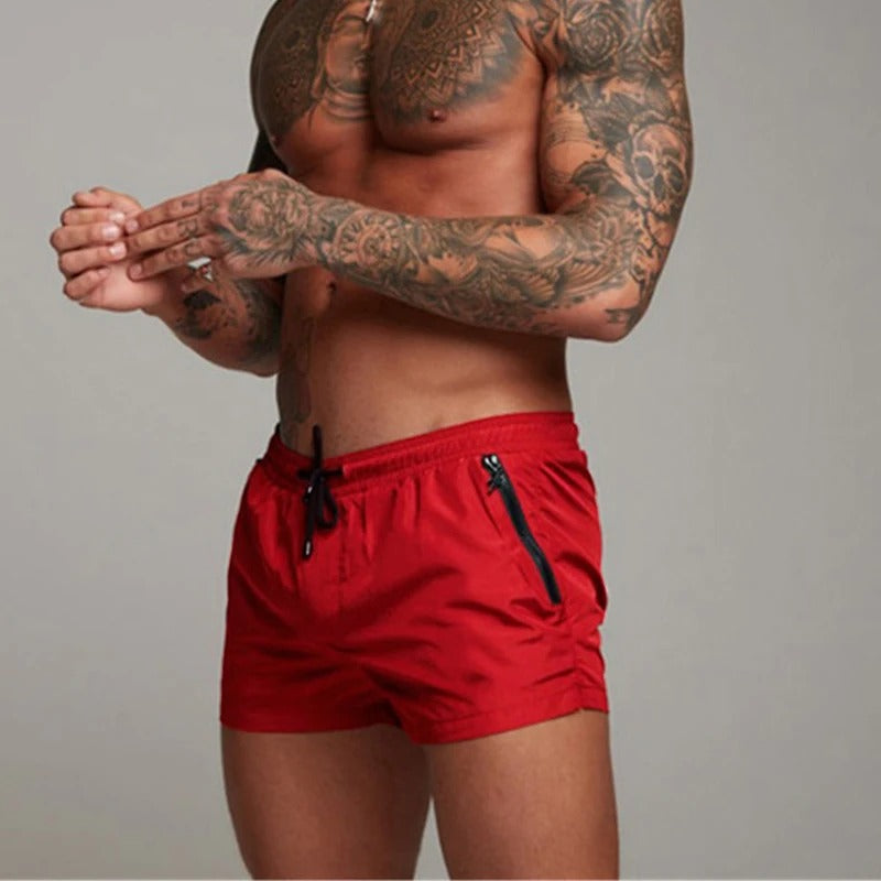 Men's Quick-Dry Swimming Shorts with Stretch and Secure Zip Pocket