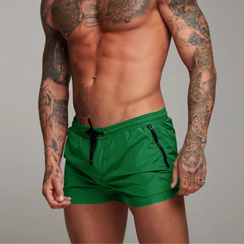 Men's Quick-Dry Swimming Shorts with Stretch and Secure Zip Pocket