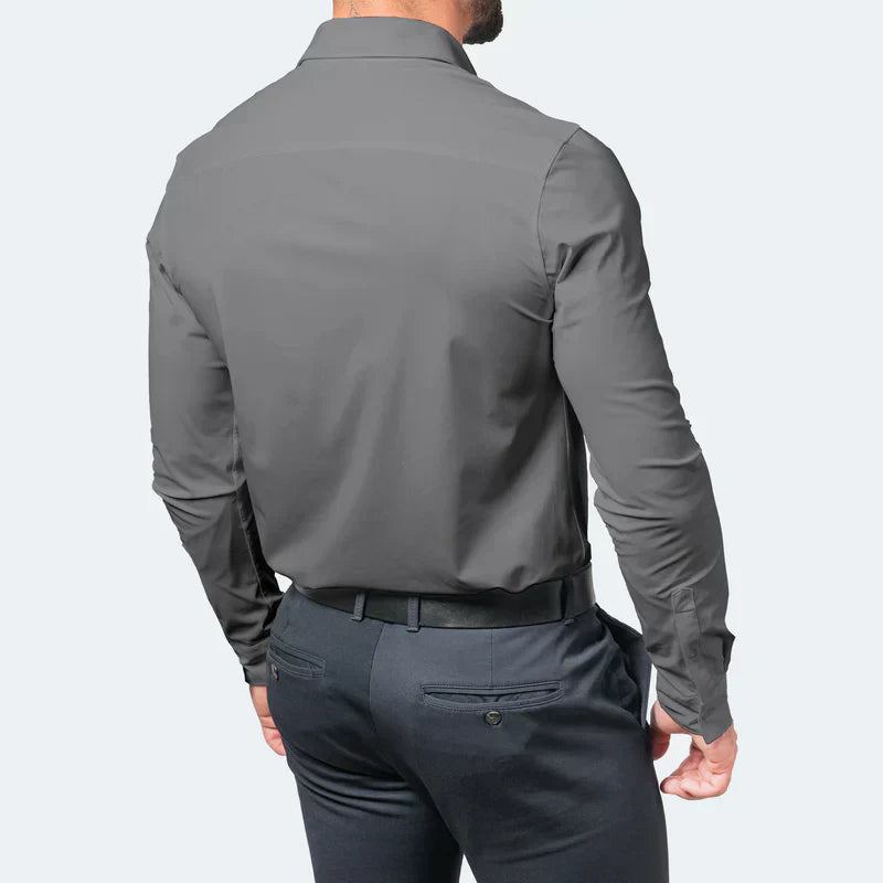 Men's Business Casual Slim Fit Non-Iron Shirt – Wrinkle-Free, Super Stretch & Easy Care