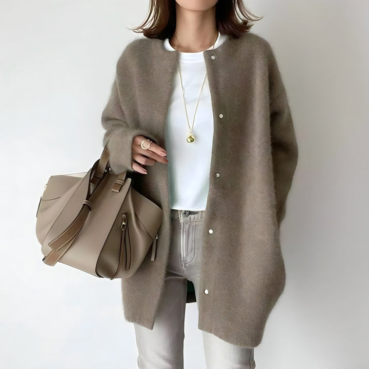 Elegant Women's Long Cardigan - Cozy Fall & Winter Knit Sweater
