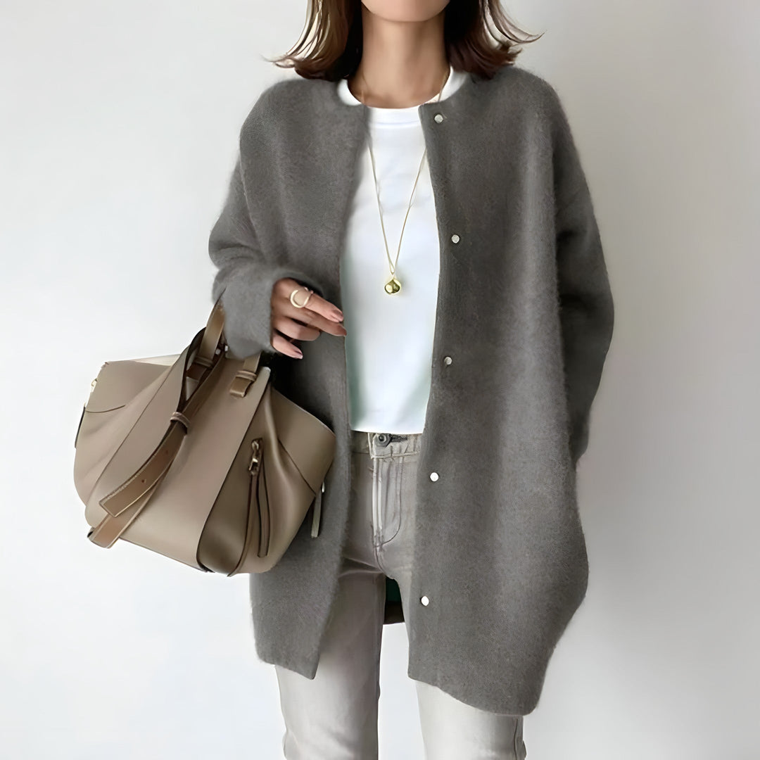 Elegant Women's Long Cardigan - Cozy Fall & Winter Knit Sweater