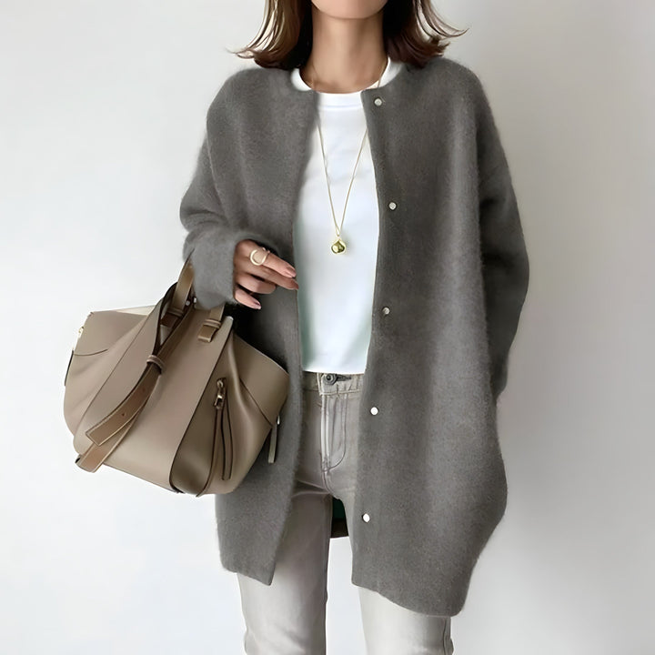 Elegant Women's Long Cardigan - Cozy Fall & Winter Knit Sweater