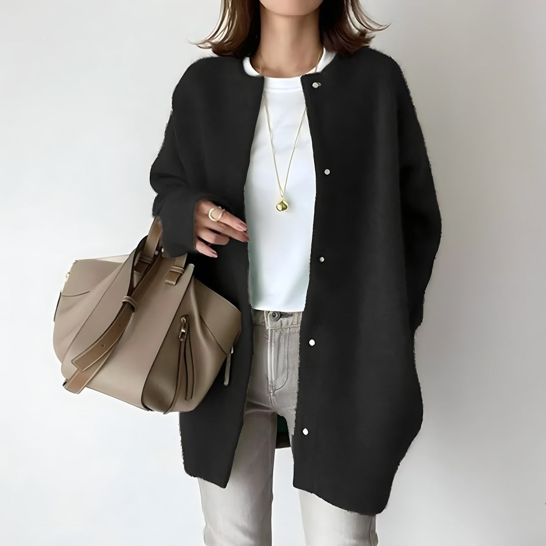 Elegant Women's Long Cardigan - Cozy Fall & Winter Knit Sweater