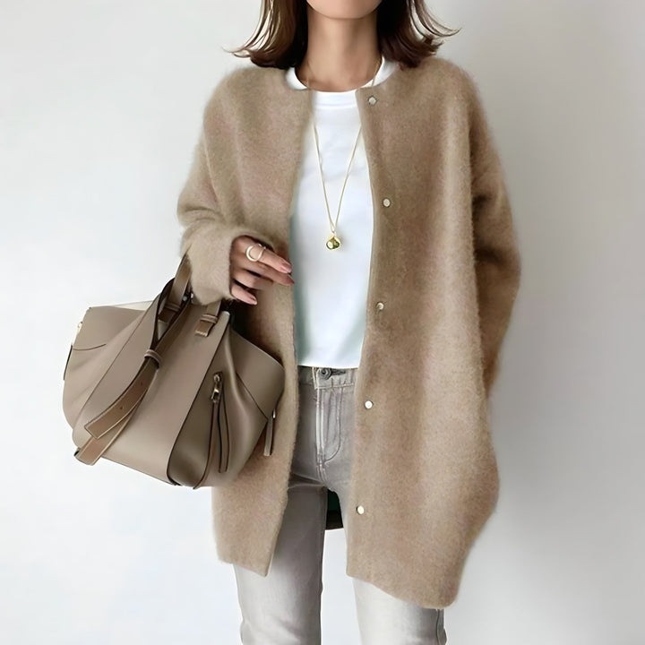 Elegant Women's Long Cardigan - Cozy Fall & Winter Knit Sweater