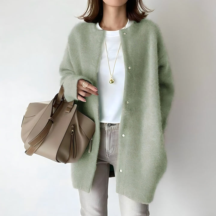 Elegant Women's Long Cardigan - Cozy Fall & Winter Knit Sweater