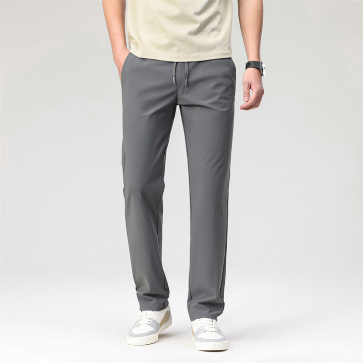 Men's Stretch Trousers - Trendy Smart Slim Fit Trousers with Drawstring