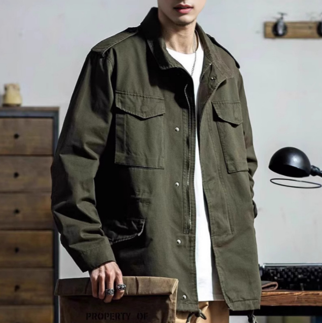 Men's Business Casual All Season Cotton Multi Pocket Jacket