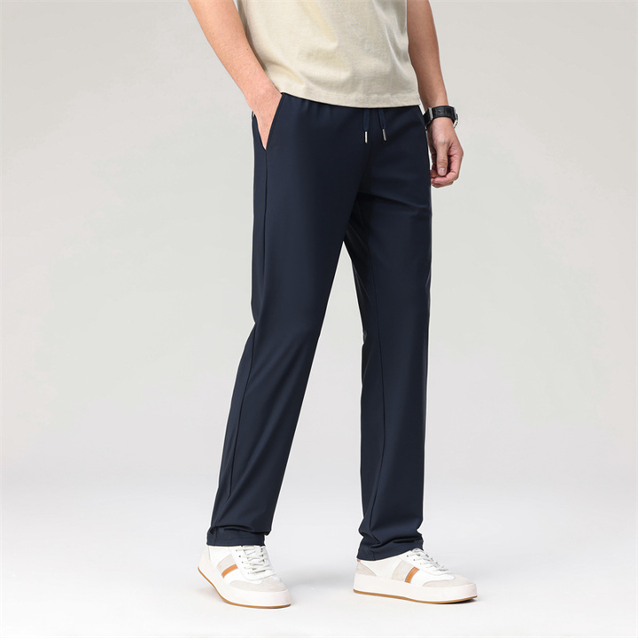 Men's Stretch Trousers - Trendy Smart Slim Fit Trousers with Drawstring