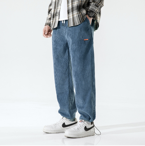 Men's Baggy Corduroy Trousers – Relaxed Fit Stretch Cords for Streetwear Style