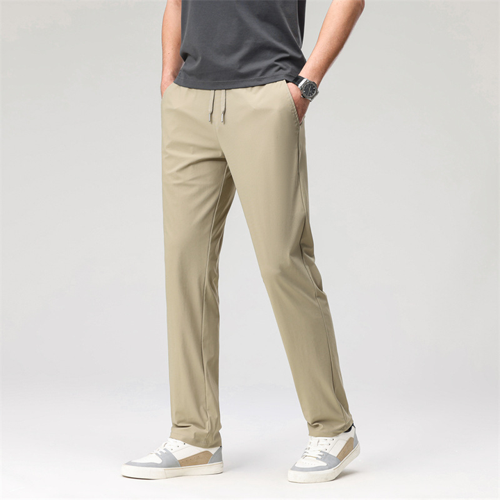 Men's Stretch Trousers - Trendy Smart Slim Fit Trousers with Drawstring