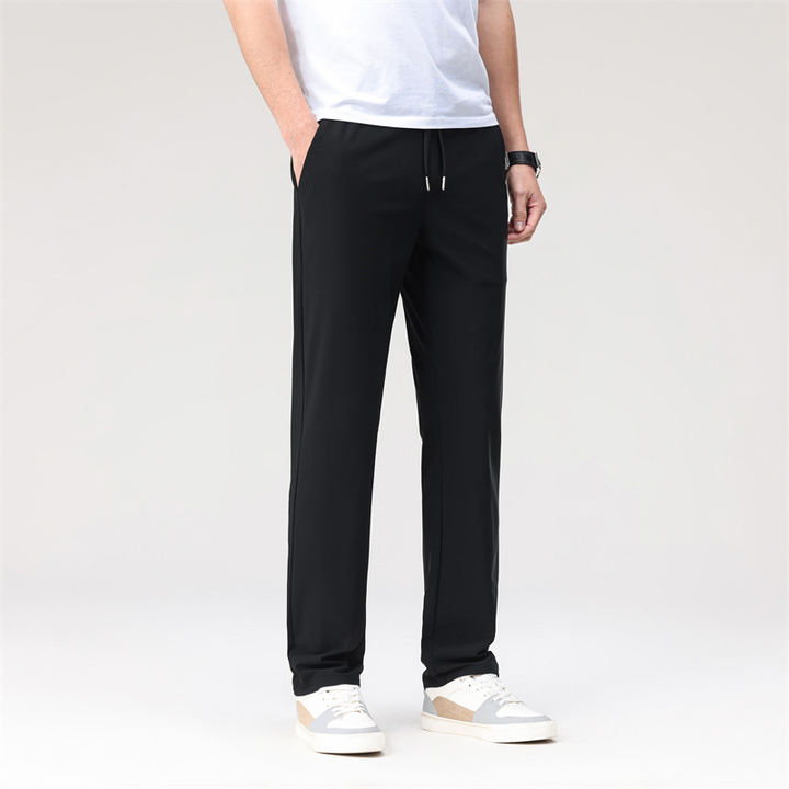 Men's Stretch Trousers - Trendy Smart Slim Fit Trousers with Drawstring