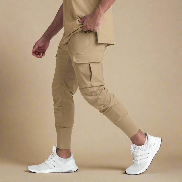Men's Stylish Flex-Fit Cargo Trousers with Comfortable Stretch Design for Everyday Wear