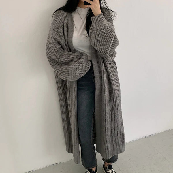 Cozy Oversized Cable Knit Cardigan for Women - Perfect Fall/Winter Cotton Sweater