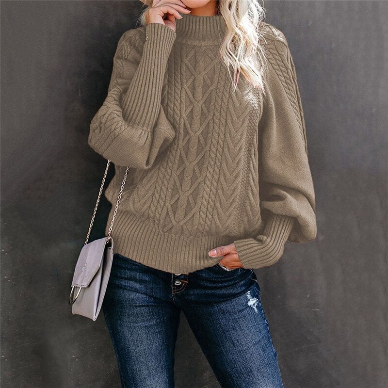 Cozy Motif Turtleneck Sweater - Perfect for Fall & Winter Style