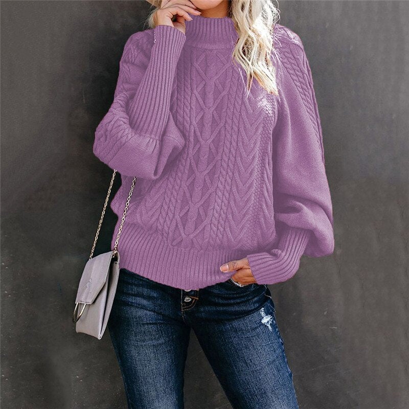 Cozy Motif Turtleneck Sweater - Perfect for Fall & Winter Style