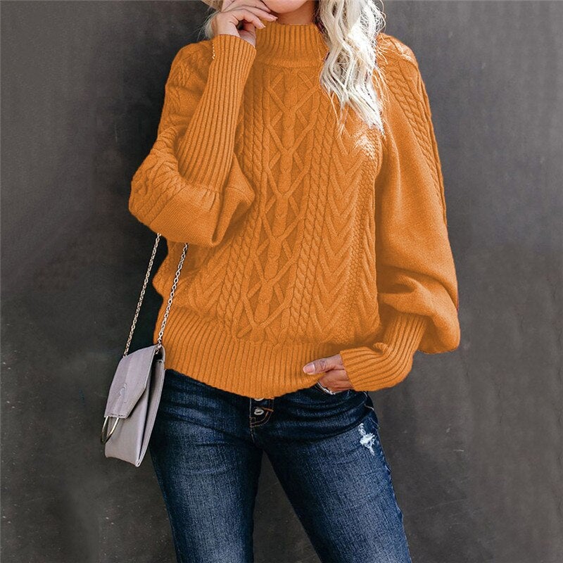 Cozy Motif Turtleneck Sweater - Perfect for Fall & Winter Style