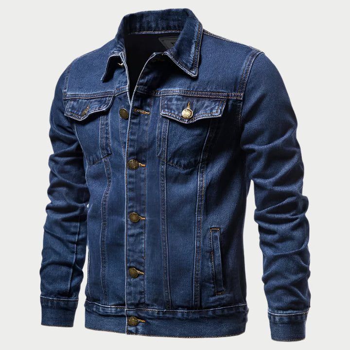 Men's Classic Mid-season Denim Jacket with button closure
