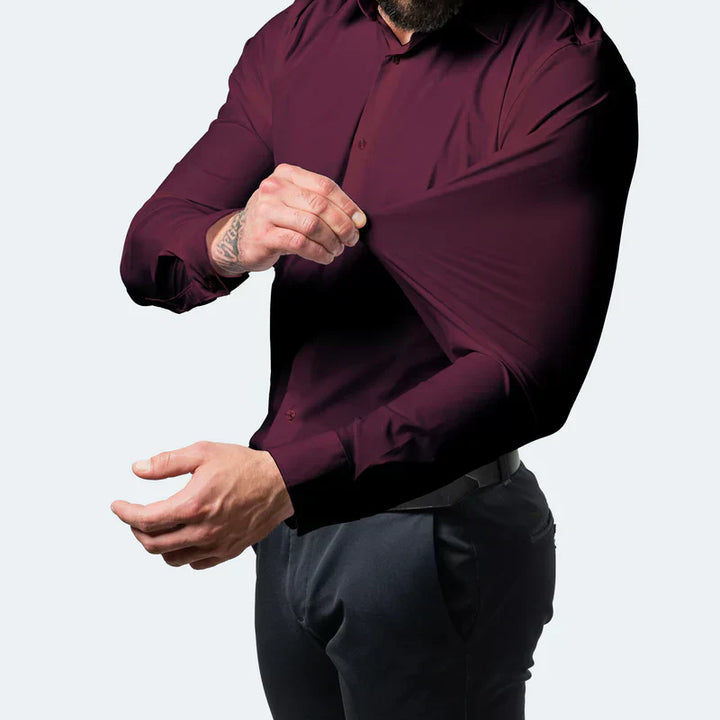 Men's Business Casual Slim Fit Non-Iron Shirt – Wrinkle-Free, Super Stretch & Easy Care
