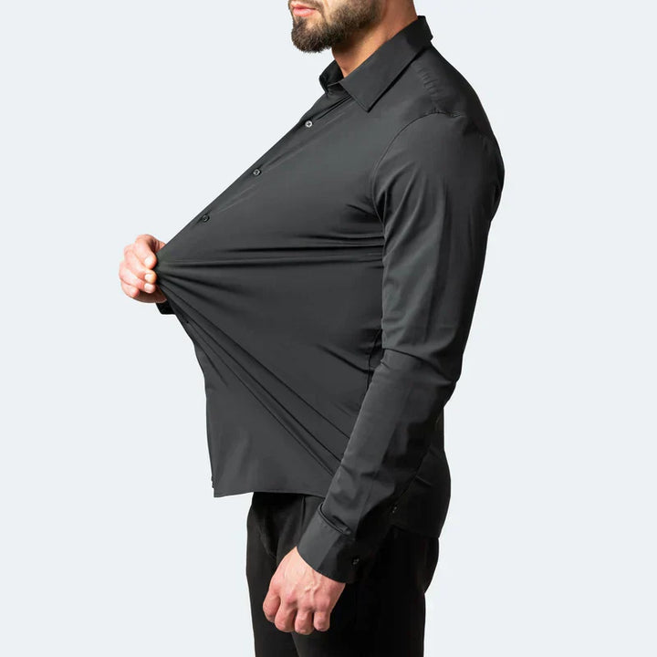 Men's Business Casual Slim Fit Non-Iron Shirt – Wrinkle-Free, Super Stretch & Easy Care